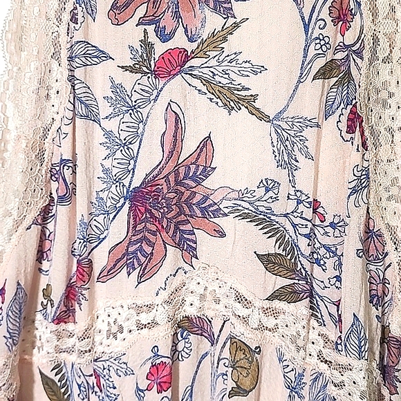 Free People She Moves Chemise high neck lace trim mini dress size S - Picture 3 of 6